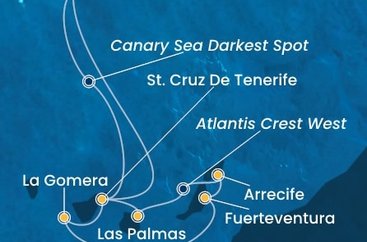 Portugalsko, Španělsko, La Gomera z Funchalu na lodi Costa Fortuna
