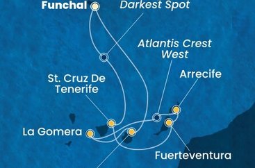 Portugalsko, Španělsko, La Gomera z Funchalu na lodi Costa Pacifica