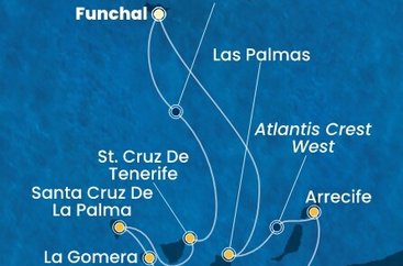 Portugalsko, Španělsko, La Gomera z Funchalu na lodi Costa Fortuna