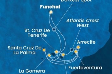 Portugalsko, Španělsko, La Gomera z Funchalu na lodi Costa Pacifica