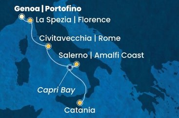 Itálie z Janova na lodi Costa Fascinosa