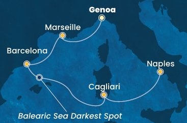 Itálie, Francie, Španělsko z Janova na lodi Costa Toscana
