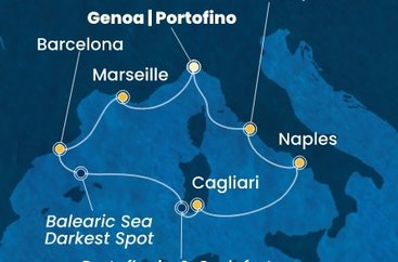 Itálie, Francie, Španělsko z Janova na lodi Costa Smeralda