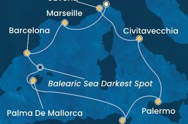 Itálie, Francie, Španělsko, Tunisko z Janova na lodi Costa Toscana