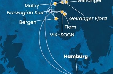 Německo, Norsko z Hamburku na lodi Costa Favolosa
