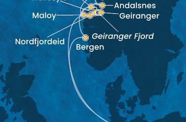 Německo, Norsko, z Andalsnes z Hamburku na lodi Costa Favolosa