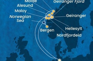 Německo, Norsko z Hamburku na lodi Costa Favolosa