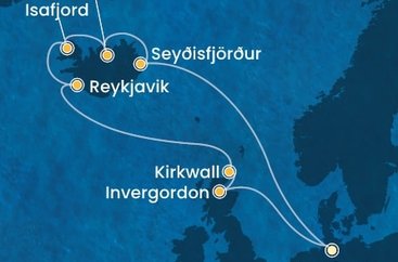 Německo, Island, Velká Británie z Hamburku na lodi Costa Favolosa