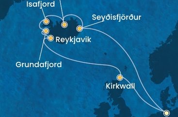 Německo, Island, Velká Británie z Hamburku na lodi Costa Favolosa