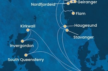 Německo, Norsko, Velká Británie z Hamburku na lodi Costa Favolosa