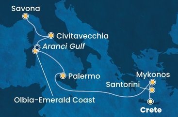 Řecko, Itálie z Heraklionu na lodi Costa Pacifica