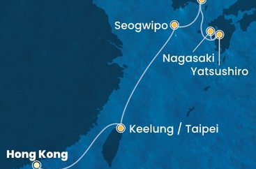 Čína, Tchaj-wan, Jižní Korea, Japonsko z Hong Kongu na lodi Costa Serena