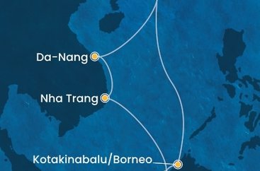 Čína, Malajsie, Brunej, Vietnam z Hong Kongu na lodi Costa Serena