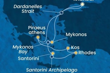 Turecko, Řecko z Istanbulu na lodi Costa Pacifica