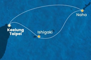 Tchaj-wan, Japonsko z Keelungu (Taipeje) na lodi Costa Serena