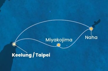 Tchaj-wan, Japonsko z Keelungu (Taipeje) na lodi Costa Serena