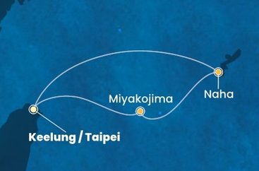 Tchaj-wan, Japonsko z Keelungu (Taipeje) na lodi Costa Serena