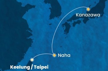 Tchaj-wan, Japonsko z Keelungu (Taipeje) na lodi Costa Serena