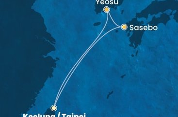 Tchaj-wan, Japonsko, Jižní Korea z Keelungu (Taipeje) na lodi Costa Serena