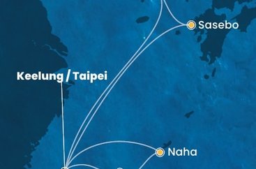 Tchaj-wan, Japonsko, Jižní Korea z Keelungu (Taipeje) na lodi Costa Serena