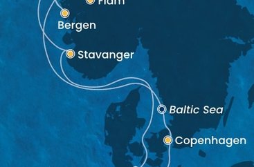 Německo, Dánsko, Norsko z Kielu na lodi Costa Diadema