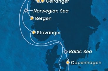 Německo, Dánsko, Norsko z Kielu na lodi Costa Diadema