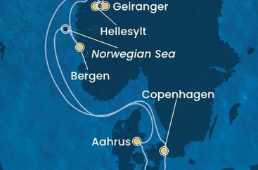 Německo, Dánsko, Norsko z Kielu na lodi Costa Diadema