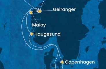 Německo, Dánsko, Norsko z Kielu na lodi Costa Diadema