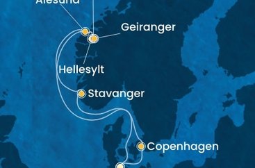 Německo, Dánsko, Norsko z Kielu na lodi Costa Diadema