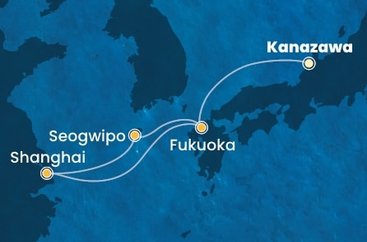 Japonsko, Čína, Jižní Korea z Kanazawy na lodi Costa Serena