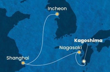 Japonsko, Čína, Jižní Korea z Kagoshimi na lodi Costa Serena