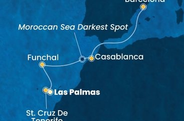 Španělsko, Portugalsko, Maroko z Las Palmas na lodi Costa Fortuna