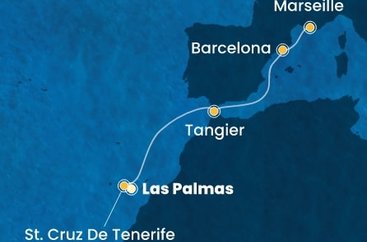 Španělsko, Maroko, Francie z Las Palmas na lodi Costa Smeralda