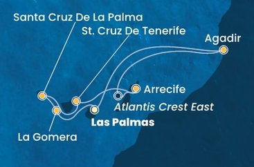 Gran Canaria, La Gomera, La Palma, Tenerife, Španělsko, Maroko z Las Palmas na lodi Costa Fortuna