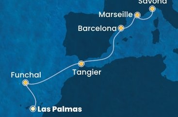 Španělsko, Portugalsko, Maroko, Francie, Itálie z Las Palmas na lodi Costa Pacifica