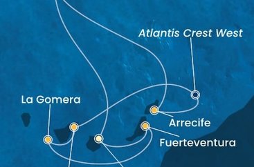 Španělsko, Portugalsko, La Gomera z Las Palmas na lodi Costa Pacifica