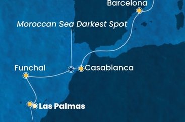 Španělsko, Portugalsko, Maroko, Francie z Las Palmas na lodi Costa Fortuna