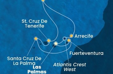 Španělsko, Portugalsko z Las Palmas na lodi Costa Pacifica