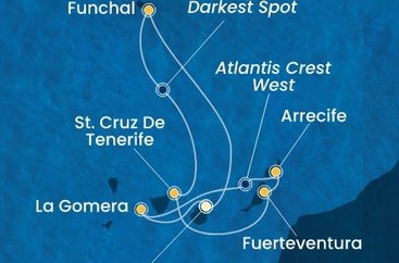 Španělsko, Portugalsko, La Gomera z Las Palmas na lodi Costa Pacifica