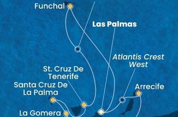 Španělsko, Portugalsko, La Gomera z Las Palmas na lodi Costa Fortuna