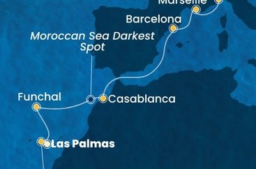 Španělsko, Portugalsko, Maroko, Francie, Itálie z Las Palmas na lodi Costa Fortuna