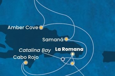 Dominikánská republika, Zámořské území Velké Británie z La Romany na lodi Costa Pacifica