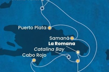 Dominikánská republika, Zámořské území Velké Británie z La Romany na lodi Costa Fascinosa