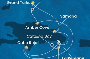 Dominikánská republika, Zámořské území Velké Británie z La Romany na lodi Costa Fascinosa