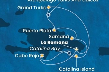 Dominikánská republika, Zámořské území Velké Británie z La Romany na lodi Costa Pacifica