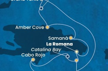 Dominikánská republika, Zámořské území Velké Británie z La Romany na lodi Costa Pacifica