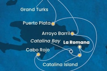 Dominikánská republika, Zámořské území Velké Británie z La Romany na lodi Costa Fascinosa