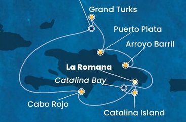 Dominikánská republika, Zámořské území Velké Británie z La Romany na lodi Costa Fascinosa