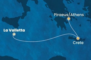 Malta, Řecko z Valletty na lodi Costa Fortuna