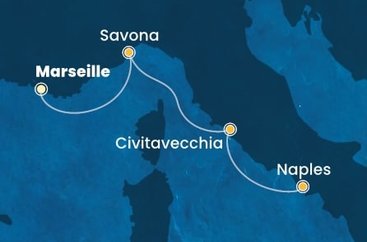 Francie, Itálie z Marseille na lodi Costa Fascinosa